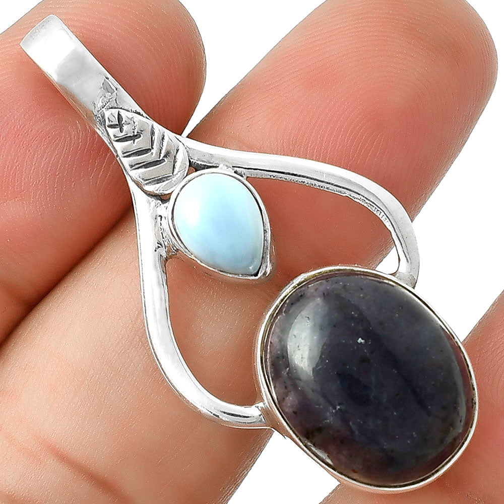 Sunstone In Iolite & Owyhee Opal Pendant P-1166 SDP127797