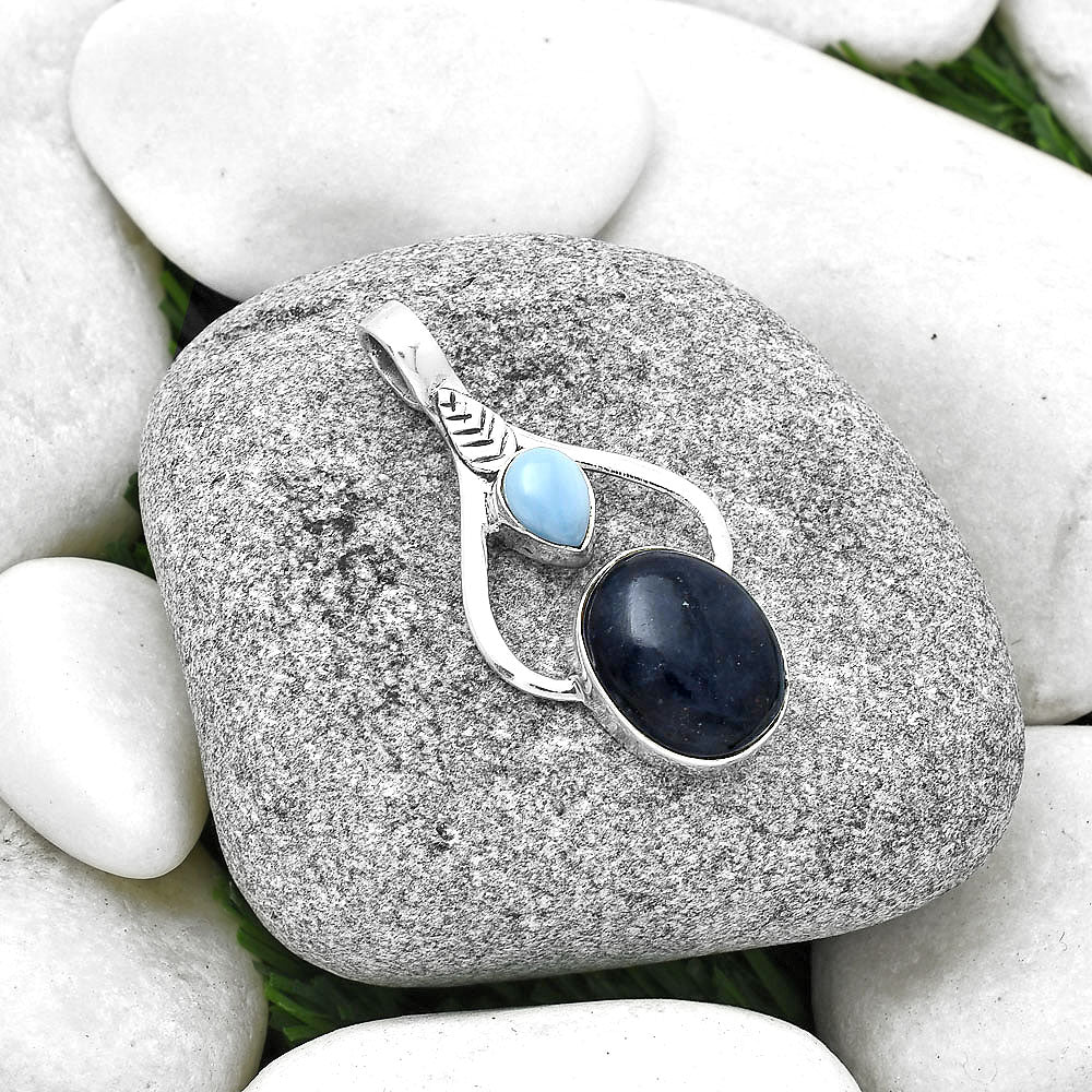 Sunstone In Iolite & Owyhee Opal Pendant P-1166 SDP127797