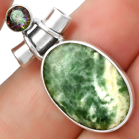 Natural Dioptase & Mystic Topaz Pendant P-1159 SDP127802