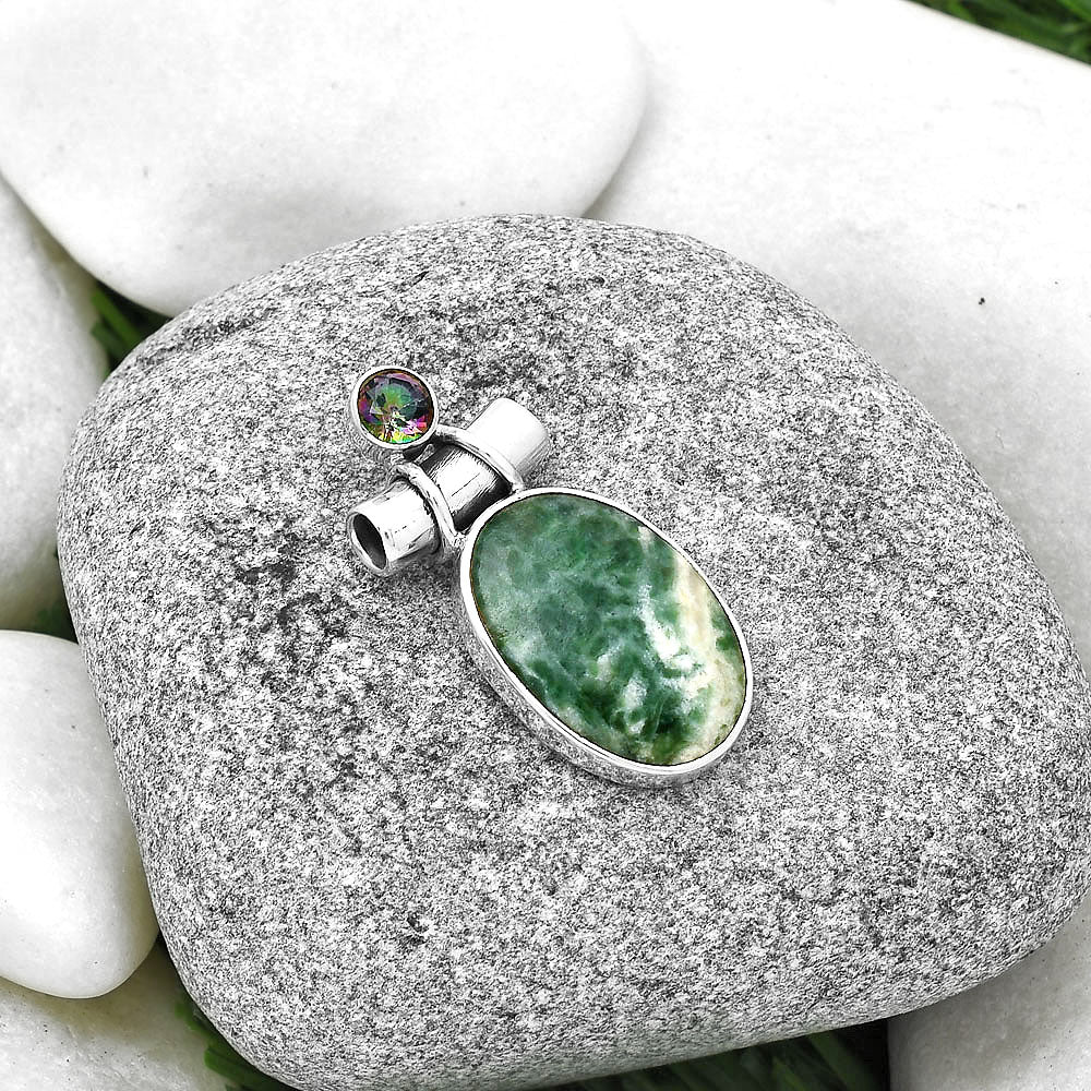 Natural Dioptase & Mystic Topaz Pendant P-1159 SDP127802