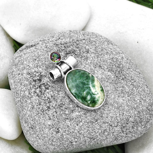 Natural Dioptase & Mystic Topaz Pendant P-1159 SDP127802