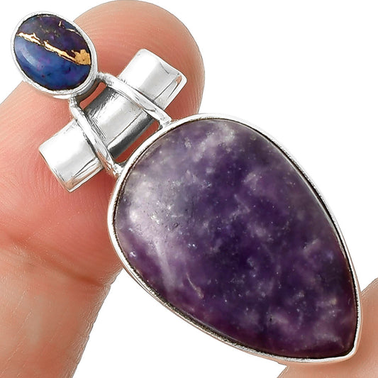 Purple Lepidolite & Copper Purple Turquoise Pendant P-1159 SDP127807