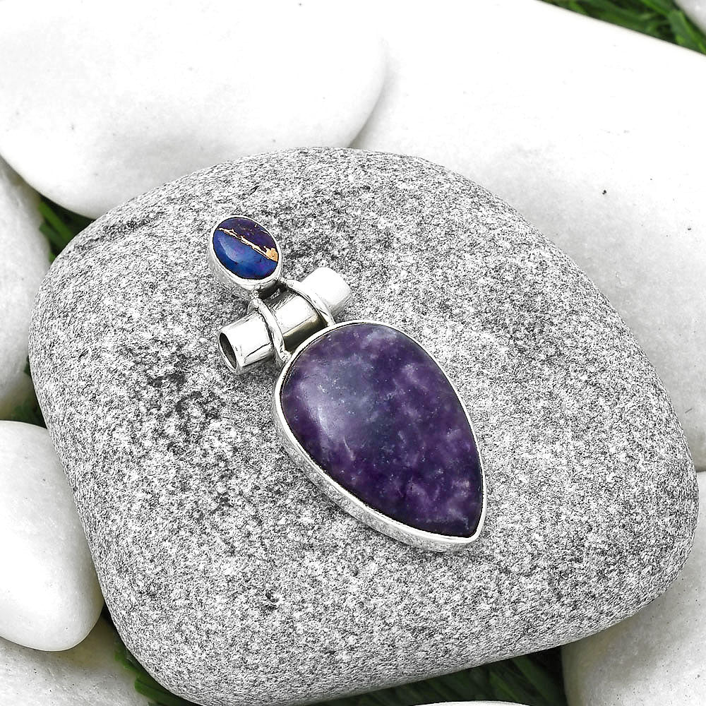Purple Lepidolite & Copper Purple Turquoise Pendant P-1159 SDP127807
