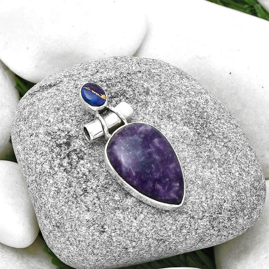 Purple Lepidolite & Copper Purple Turquoise Pendant P-1159 SDP127807