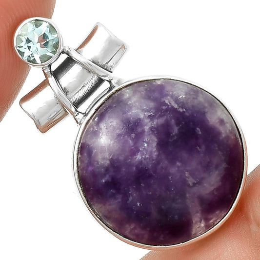 Purple Lepidolite & Sky Blue Topaz Pendant P-1159 SDP127813