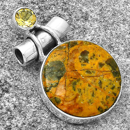 Moroccan Yellow Jacket Jasper & Citrine Pendant P-1159 SDP127817