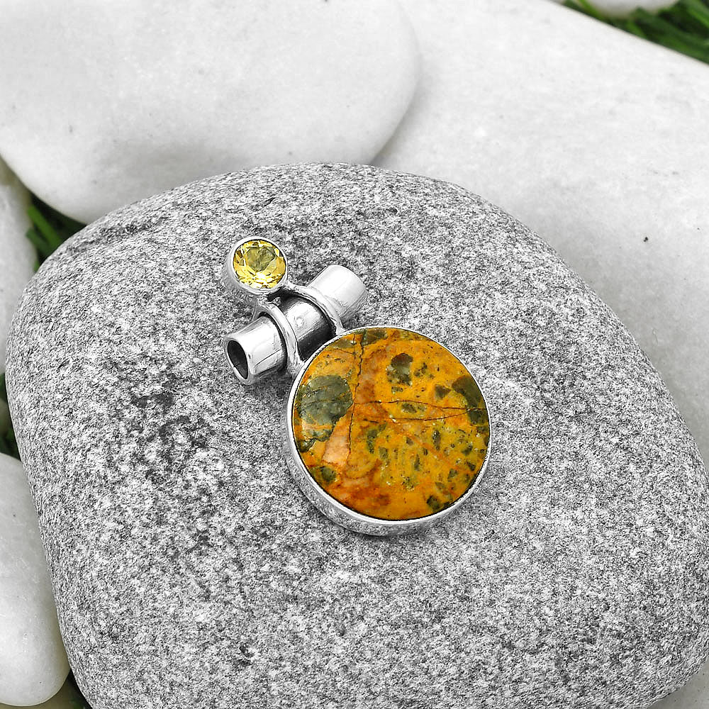 Moroccan Yellow Jacket Jasper & Citrine Pendant P-1159 SDP127817