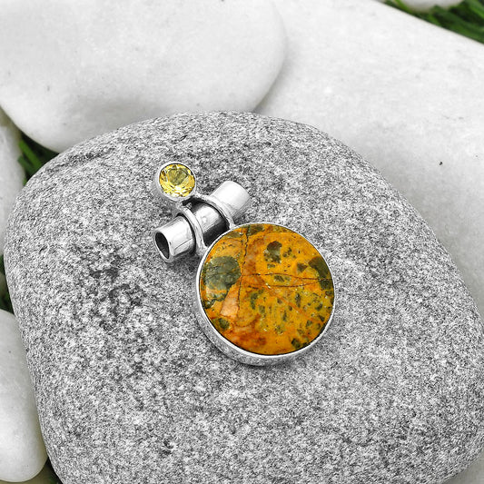 Moroccan Yellow Jacket Jasper & Citrine Pendant P-1159 SDP127817