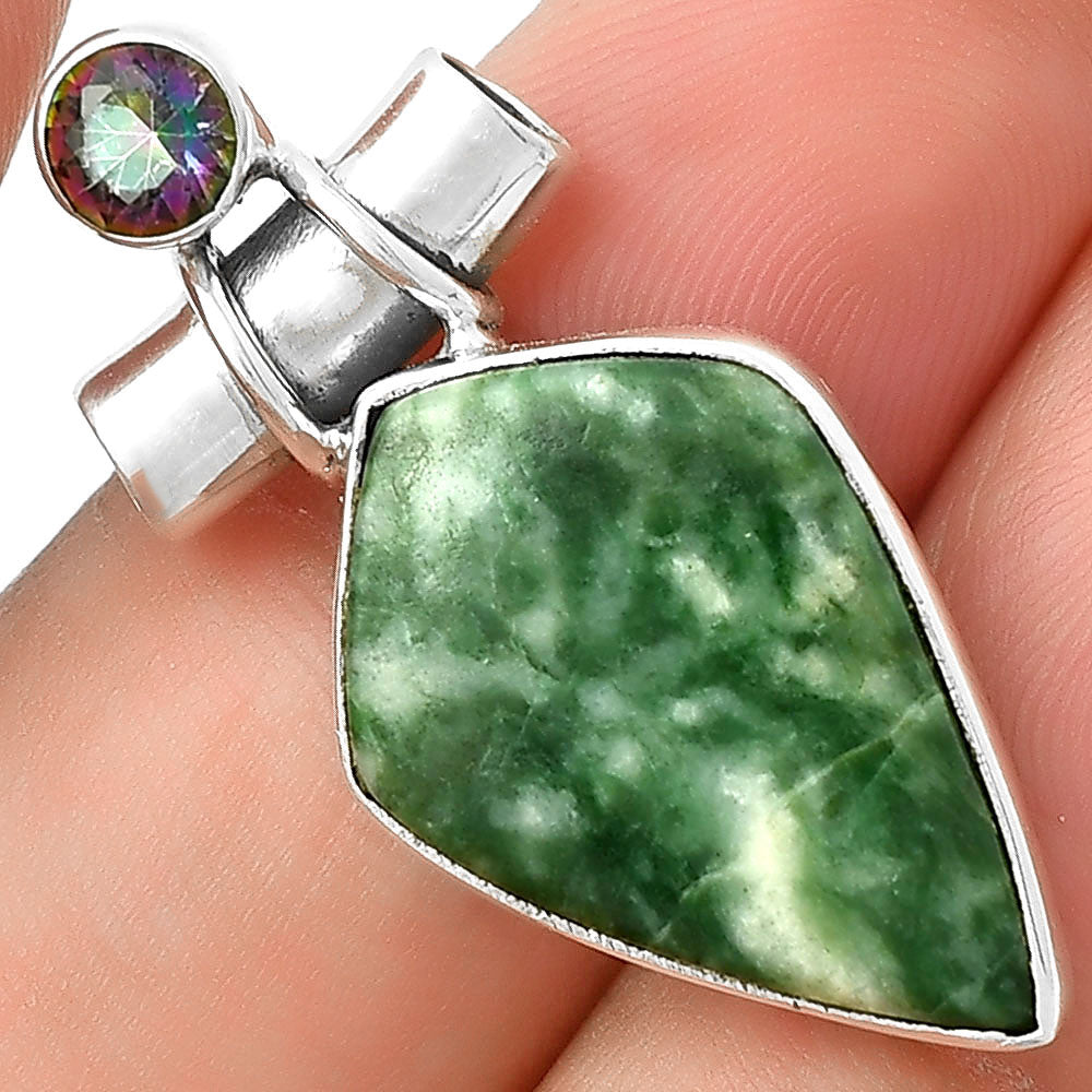 Natural Dioptase & Mystic Topaz Pendant P-1159 SDP127819