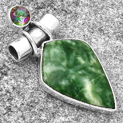 Natural Dioptase & Mystic Topaz Pendant P-1159 SDP127819