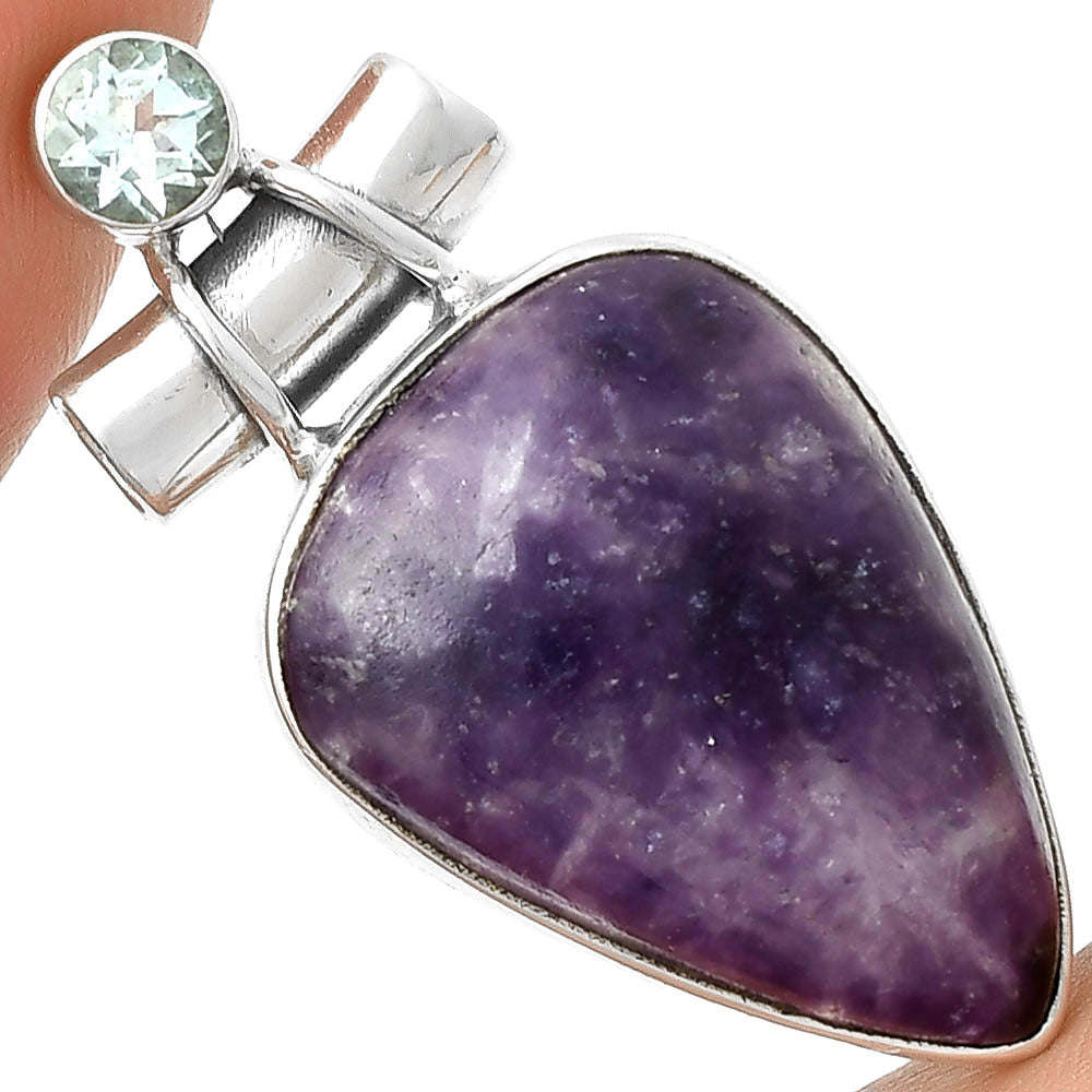 Purple Lepidolite & Sky Blue Topaz Pendant P-1159 SDP127823