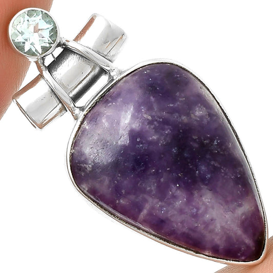 Purple Lepidolite & Sky Blue Topaz Pendant P-1159 SDP127823