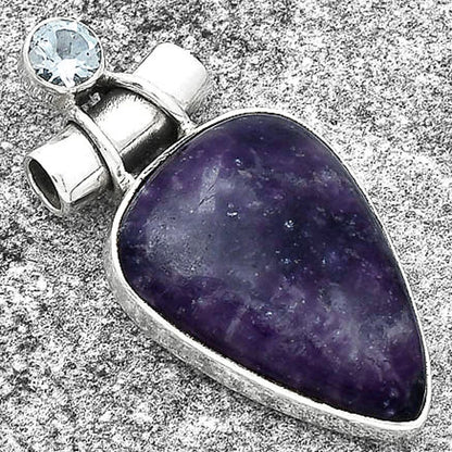 Purple Lepidolite & Sky Blue Topaz Pendant P-1159 SDP127823