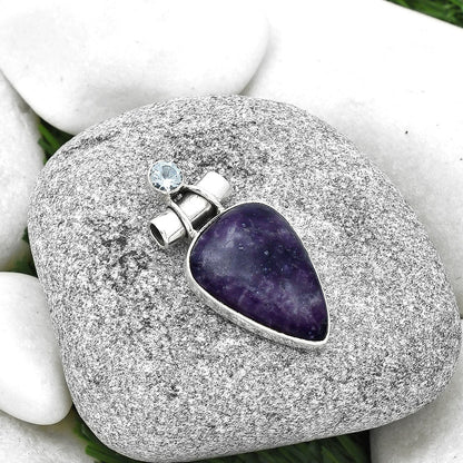 Purple Lepidolite & Sky Blue Topaz Pendant P-1159 SDP127823