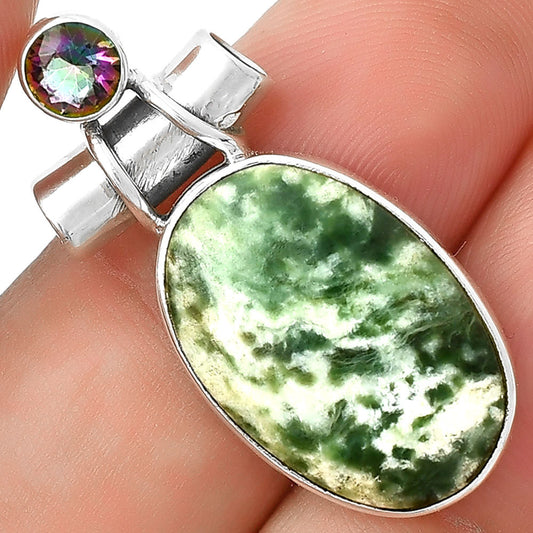 Natural Dioptase & Mystic Topaz Pendant P-1159 SDP127830