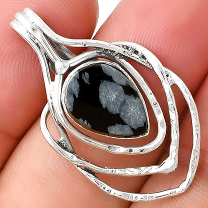 Natural Snow Flake Obsidian Pendant P-1635 SDP127890