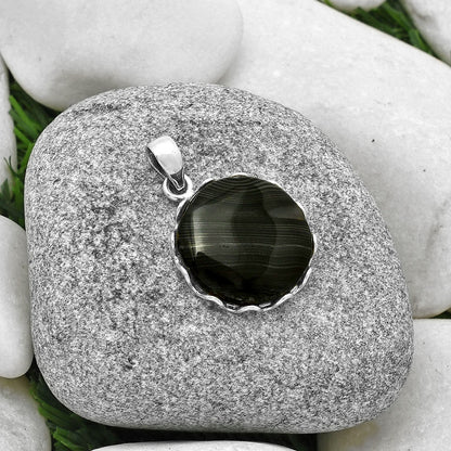 Crown Of Silver Psilomelane - Black Malachite Pendant P-1624 SDP127906