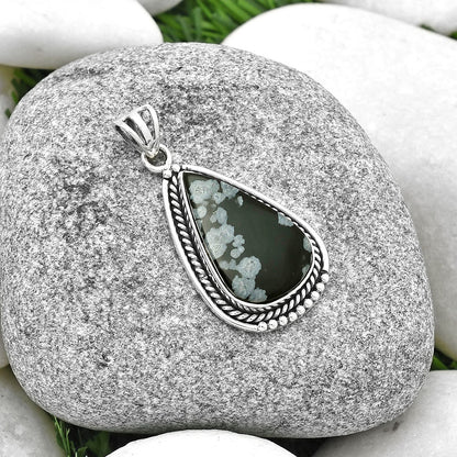 Natural Snow Flake Obsidian Pendant P-1104 SDP128154