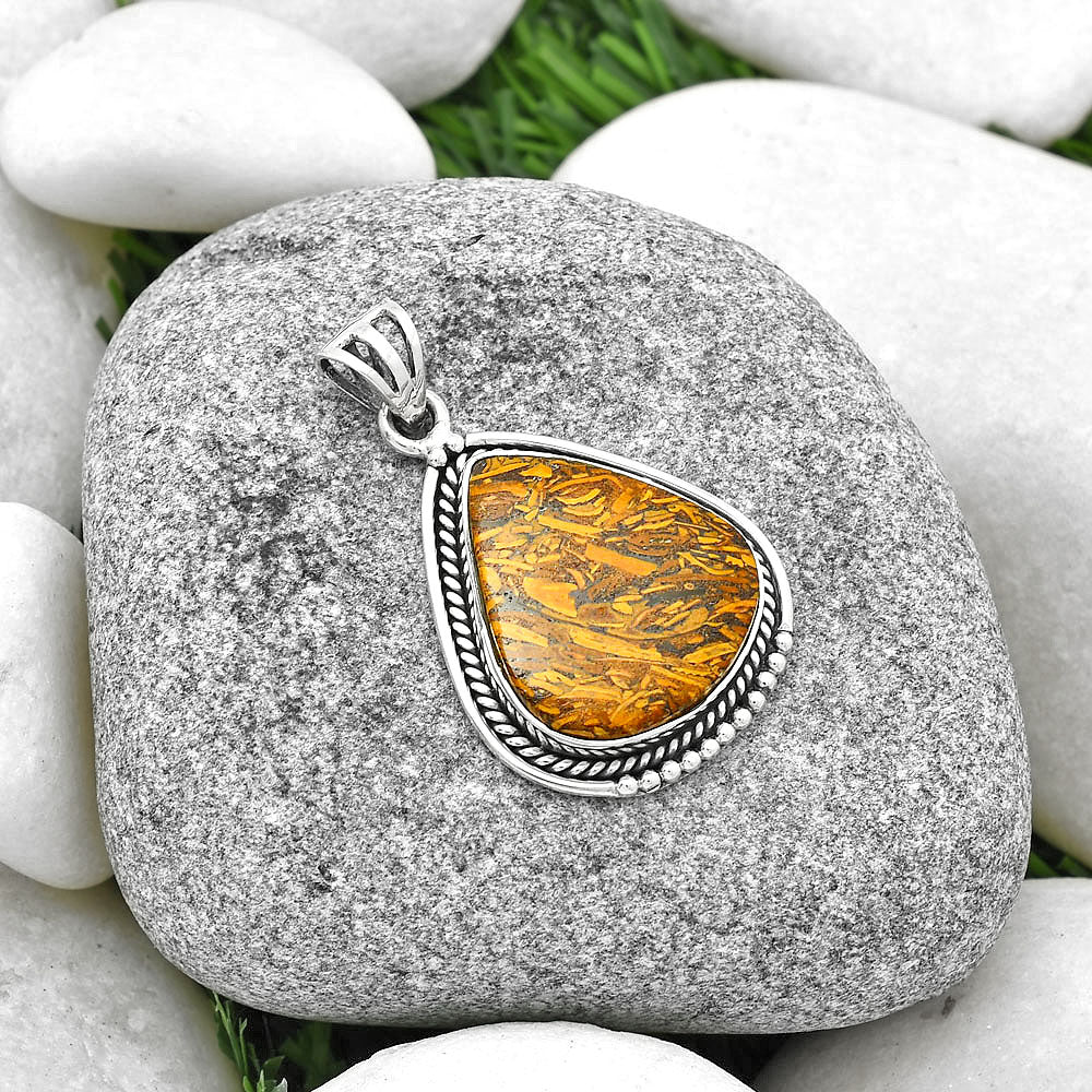 Natural Coquina Fossil Jasper - India Pendant P-1104 SDP128158