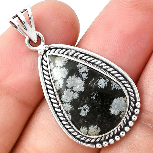 Natural Snow Flake Obsidian Pendant P-1104 SDP128183