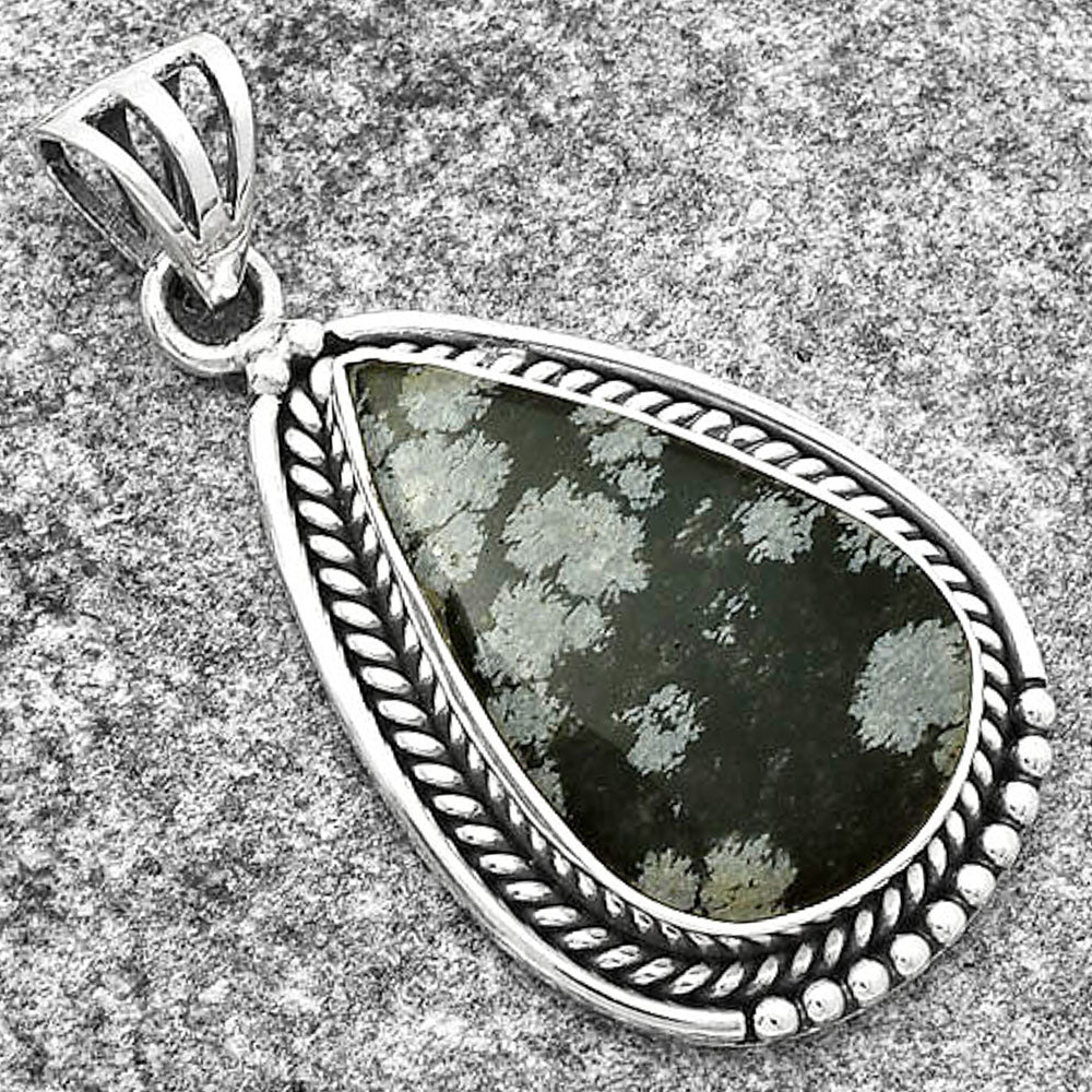 Natural Snow Flake Obsidian Pendant P-1104 SDP128183