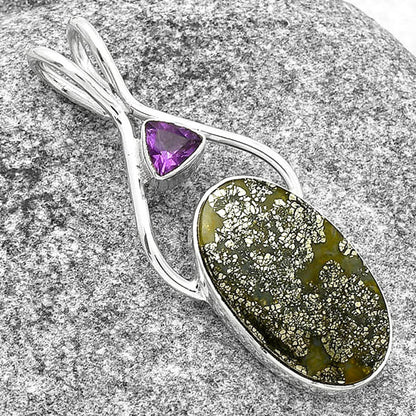 Nipomo Marcasite Agate & Amethyst Pendant P-1038 SDP128200