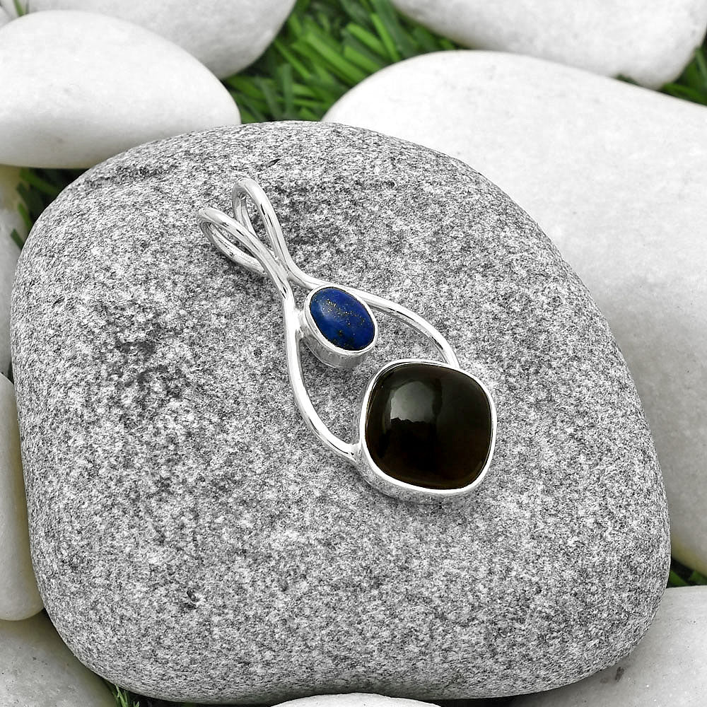 Smoky Quartz - Brazil & Lapis Lazuli Pendant P-1038 SDP128227