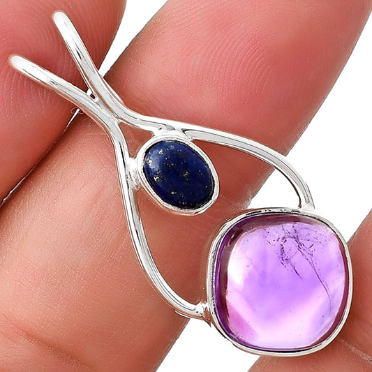 Amethyst Cab - Brazil & Lapis Lazuli Pendant P-1038 SDP128243