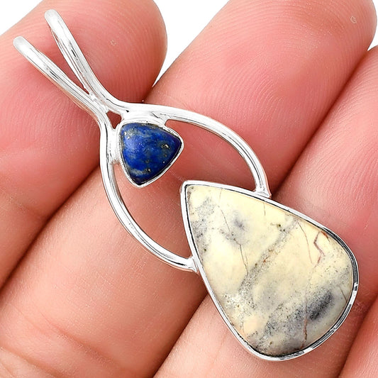 Natural Porcelain Jasper & Lapis Lazuli Pendant P-1038 SDP128246