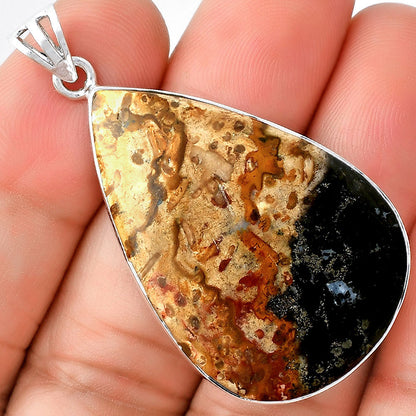 Natural Palm Root Fossil Agate Pendant P-1001 SDP128373