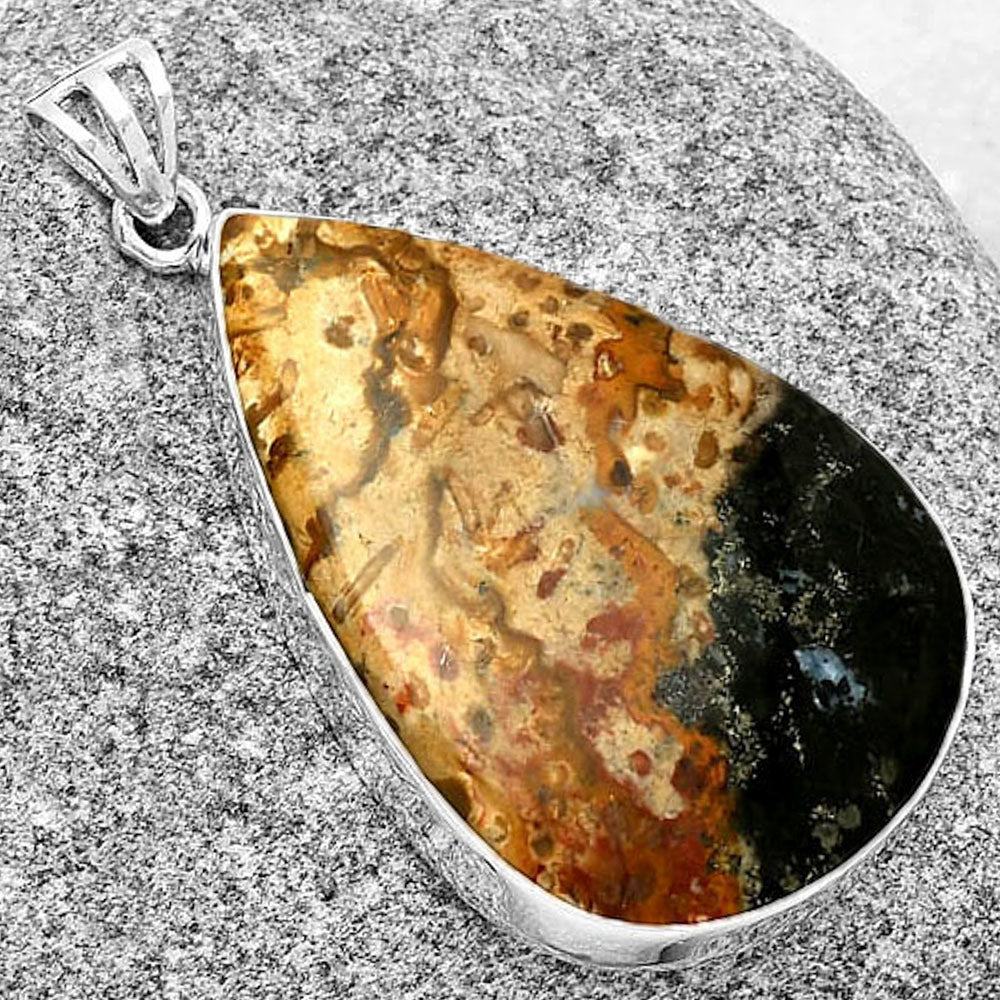 Natural Palm Root Fossil Agate Pendant P-1001 SDP128373