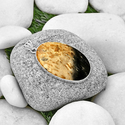 Natural Palm Root Fossil Agate Pendant P-1001 SDP128440