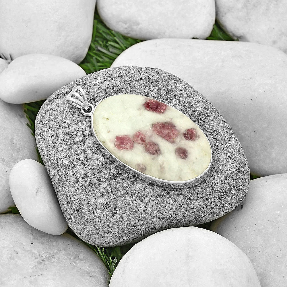 Natural Pink Tourmaline in Quartz Pendant P-1001 SDP128448