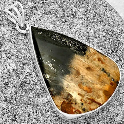 Natural Palm Root Fossil Agate Pendant P-1001 SDP128461