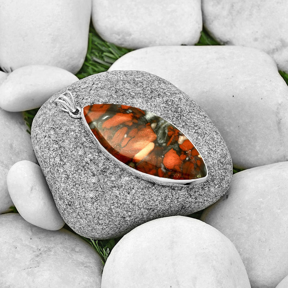 Natural Red Brecciated Jasper Pendant P-1001 SDP128497