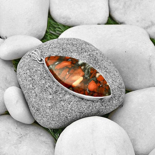 Natural Red Brecciated Jasper Pendant P-1001 SDP128497
