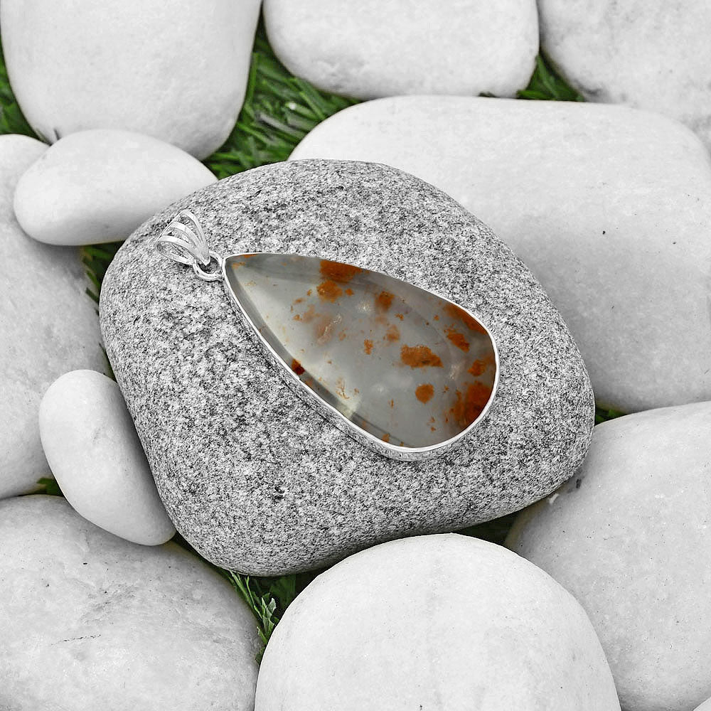 Natural Robinson Ranch Plume Agate Pendant P-1001 SDP128533