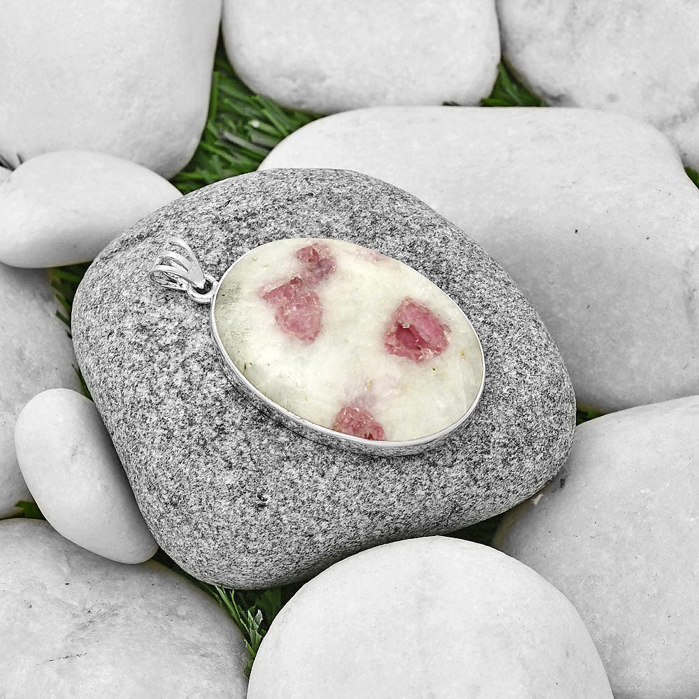 Natural Pink Tourmaline in Quartz Pendant P-1001 SDP128538
