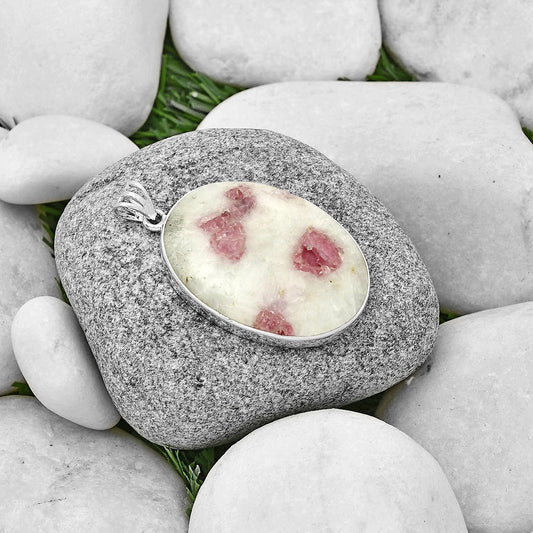 Natural Pink Tourmaline in Quartz Pendant P-1001 SDP128538
