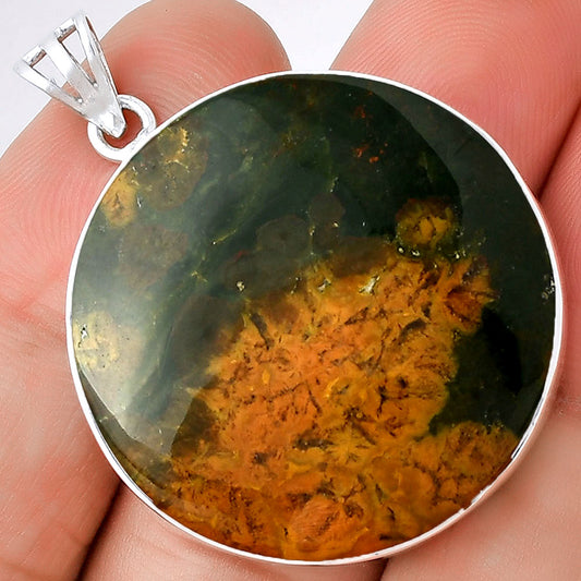 Natural Palm Root Fossil Agate Pendant P-1001 SDP128600