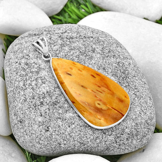 Natural Palm Root Fossil Agate Pendant P-1001 SDP128737