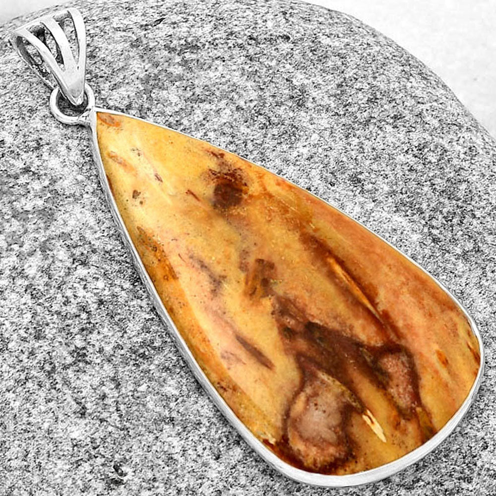 Natural Palm Root Fossil Agate Pendant P-1001 SDP128760