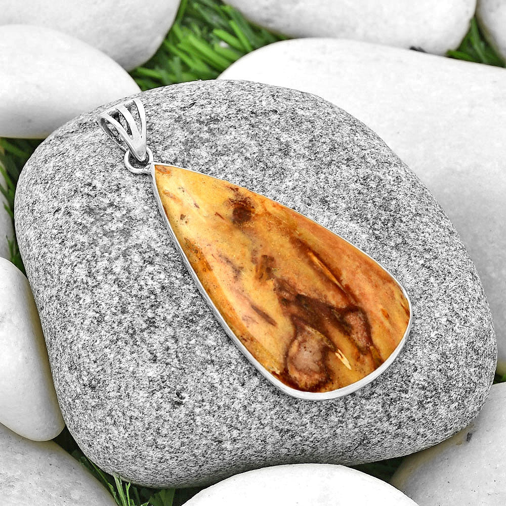Natural Palm Root Fossil Agate Pendant P-1001 SDP128760
