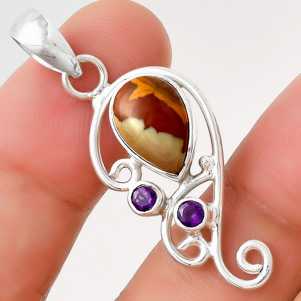 Natural Noreena Jasper & Amethyst Pendant P-1039 SDP128915