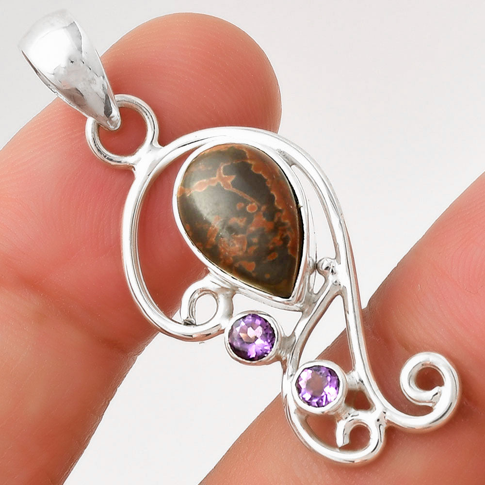 Natural Cherry Creek & Amethyst Pendant P-1039 SDP128932