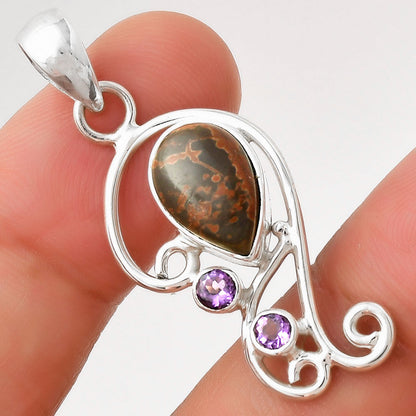 Natural Cherry Creek & Amethyst Pendant P-1039 SDP128932