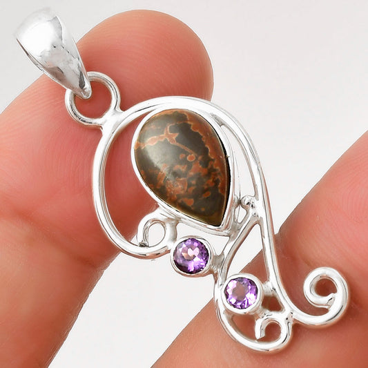 Natural Cherry Creek & Amethyst Pendant P-1039 SDP128932