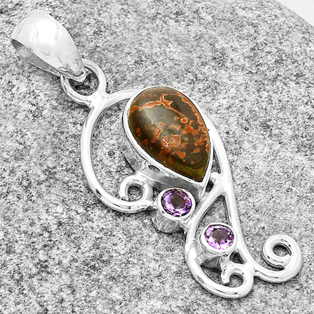 Natural Cherry Creek & Amethyst Pendant P-1039 SDP128932