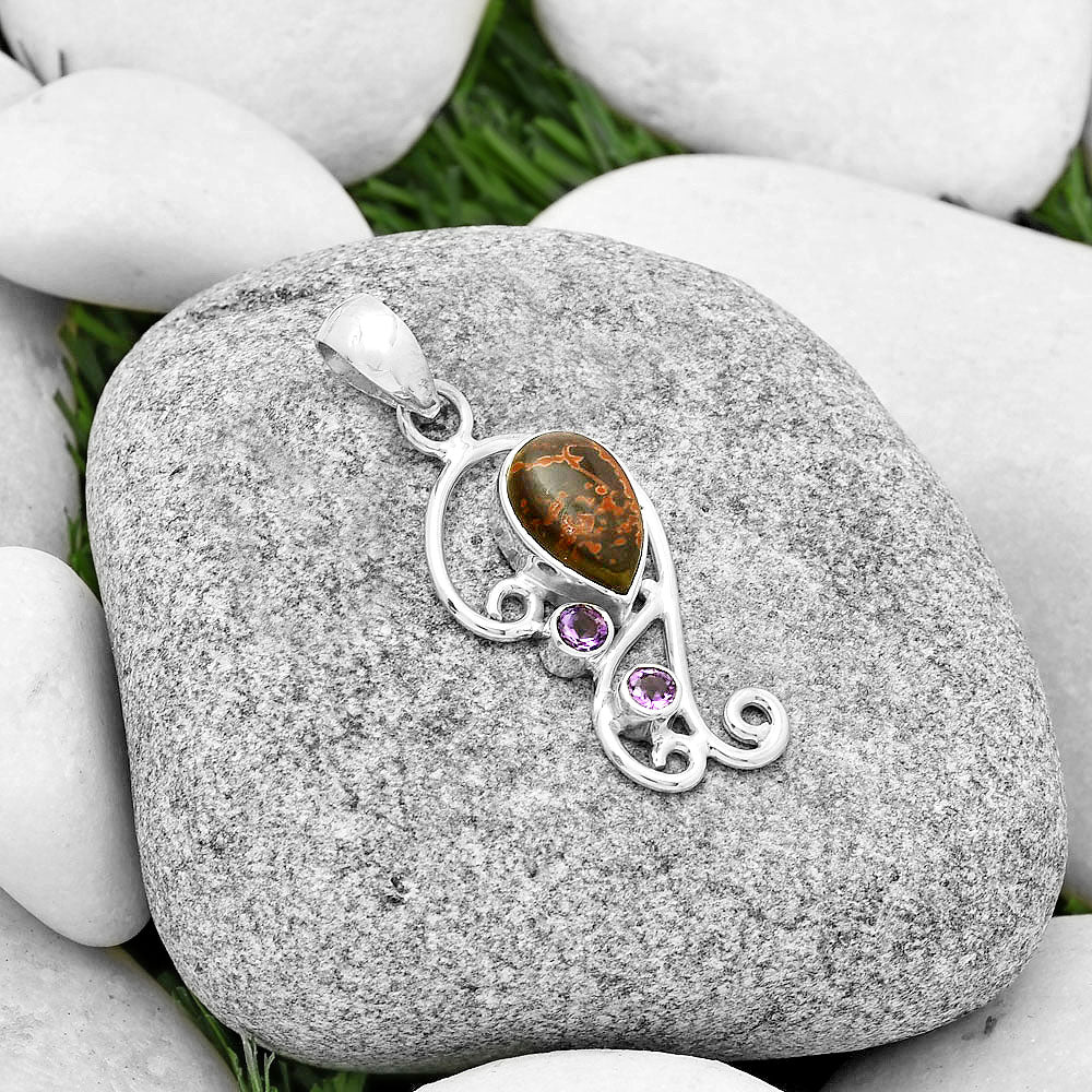 Natural Cherry Creek & Amethyst Pendant P-1039 SDP128932