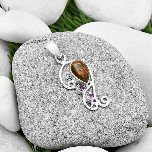 Natural Cherry Creek & Amethyst Pendant P-1039 SDP128932
